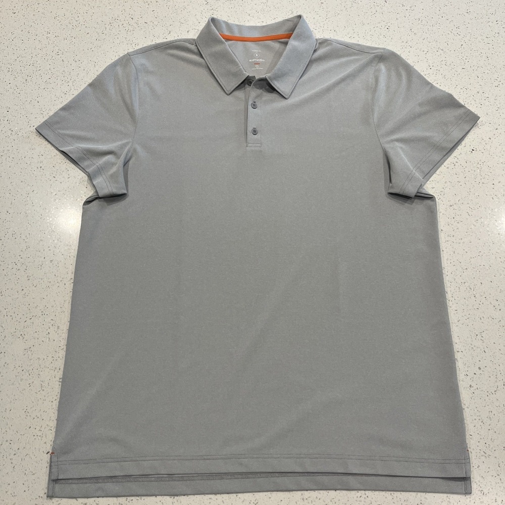 Bluffworks Piton Polo Mens 2XLT Tall Gray Classic Fit Short Sleeve